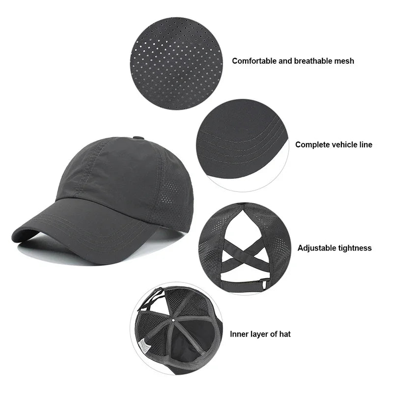 Gorra Deportiva para Coleta Alta | Gorra de Rejilla con Secado Rápido