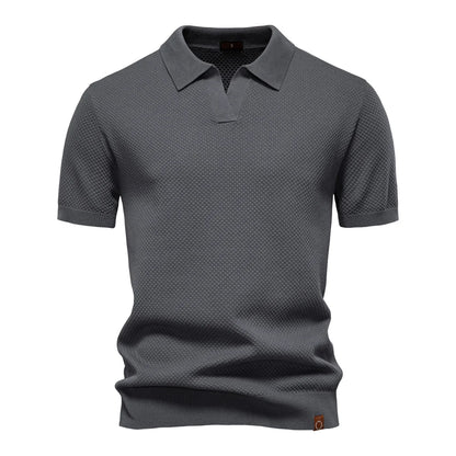 Polo de Punto Texturizado Monaco – Cuello Abierto en V