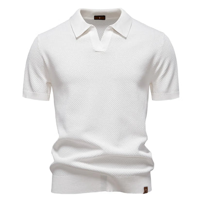 Polo de Punto Texturizado Monaco – Cuello Abierto en V