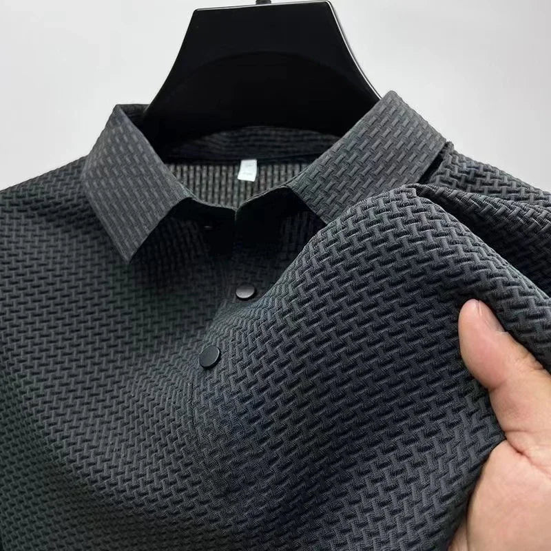 Polo Elegante Texturizado de Manga Corta – Colección Premium