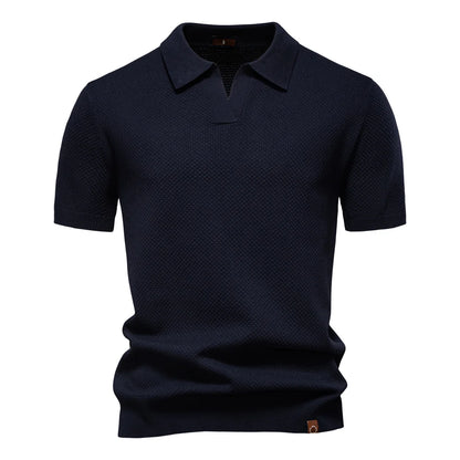 Polo de Punto Texturizado Monaco – Cuello Abierto en V