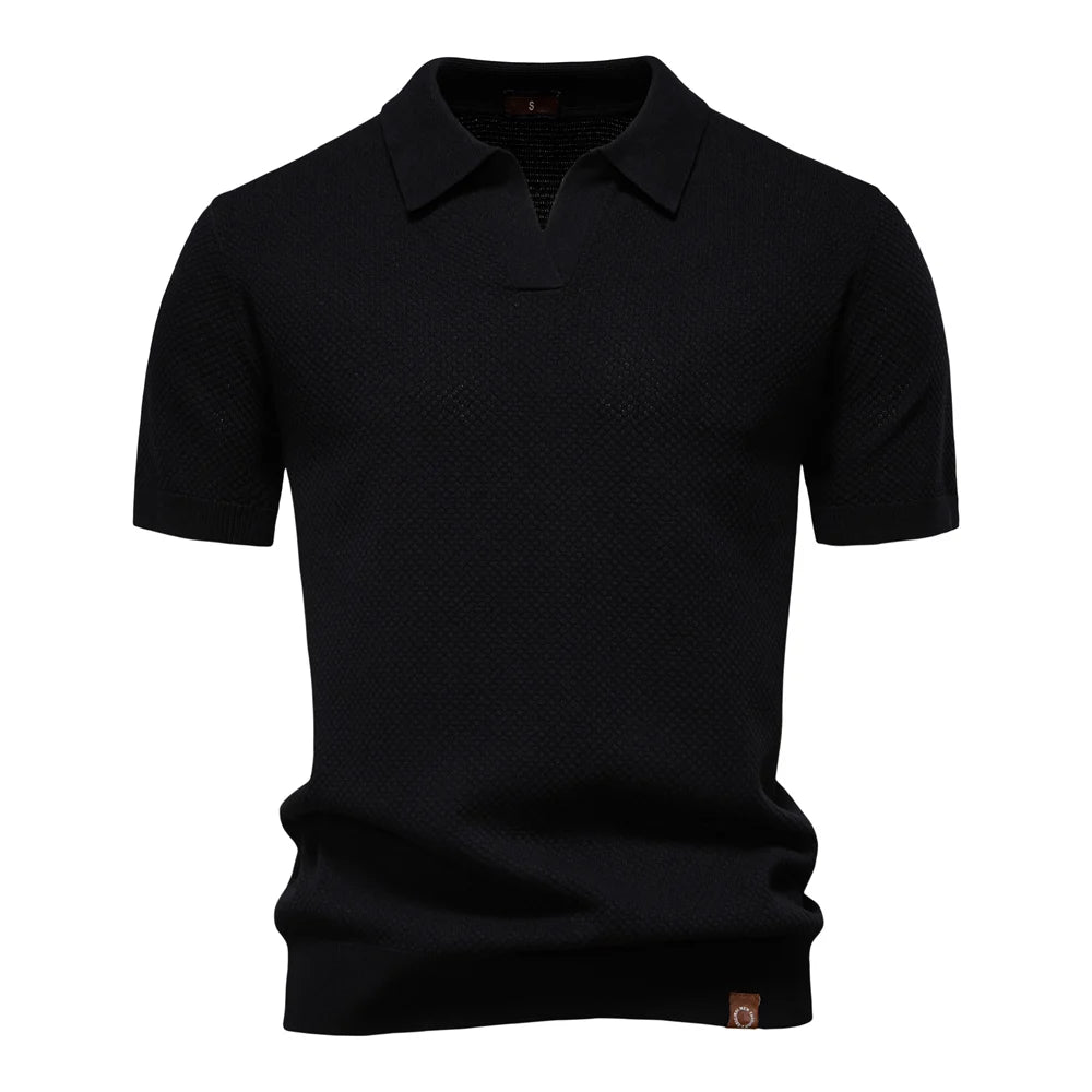 Polo de Punto Texturizado Monaco – Cuello Abierto en V