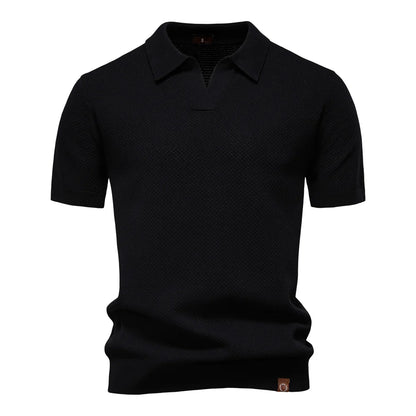 Polo de Punto Texturizado Monaco – Cuello Abierto en V