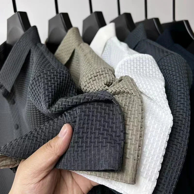 Polo Elegante Texturizado de Manga Corta – Colección Premium