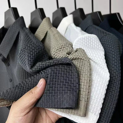 Polo Elegante Texturizado de Manga Corta – Colección Premium