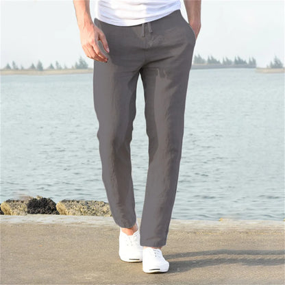 Pantalón de Lino "Oasis" – Cintura Elástica con Cordón Ajustable