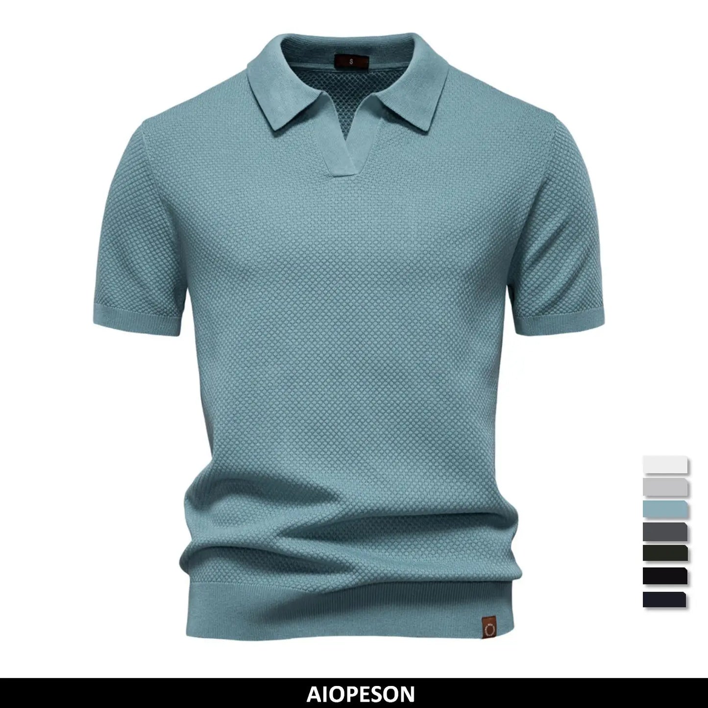 Polo de Punto Texturizado Monaco – Cuello Abierto en V