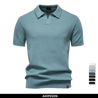 Polo de Punto Texturizado Monaco – Cuello Abierto en V