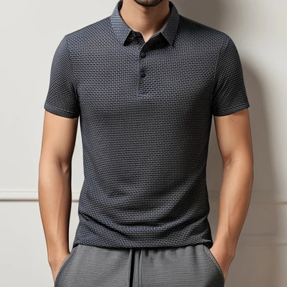 Polo Elegante Texturizado de Manga Corta – Colección Premium