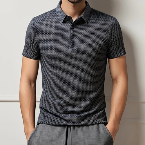 Polo Elegante Texturizado de Manga Corta – Colección Premium