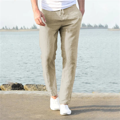 Pantalón de Lino "Oasis" – Cintura Elástica con Cordón Ajustable