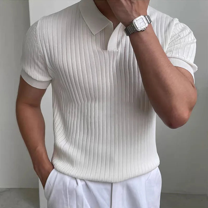 Polo Elegante de Punto Fino Sin Botones – Estilo Lujo Silencioso