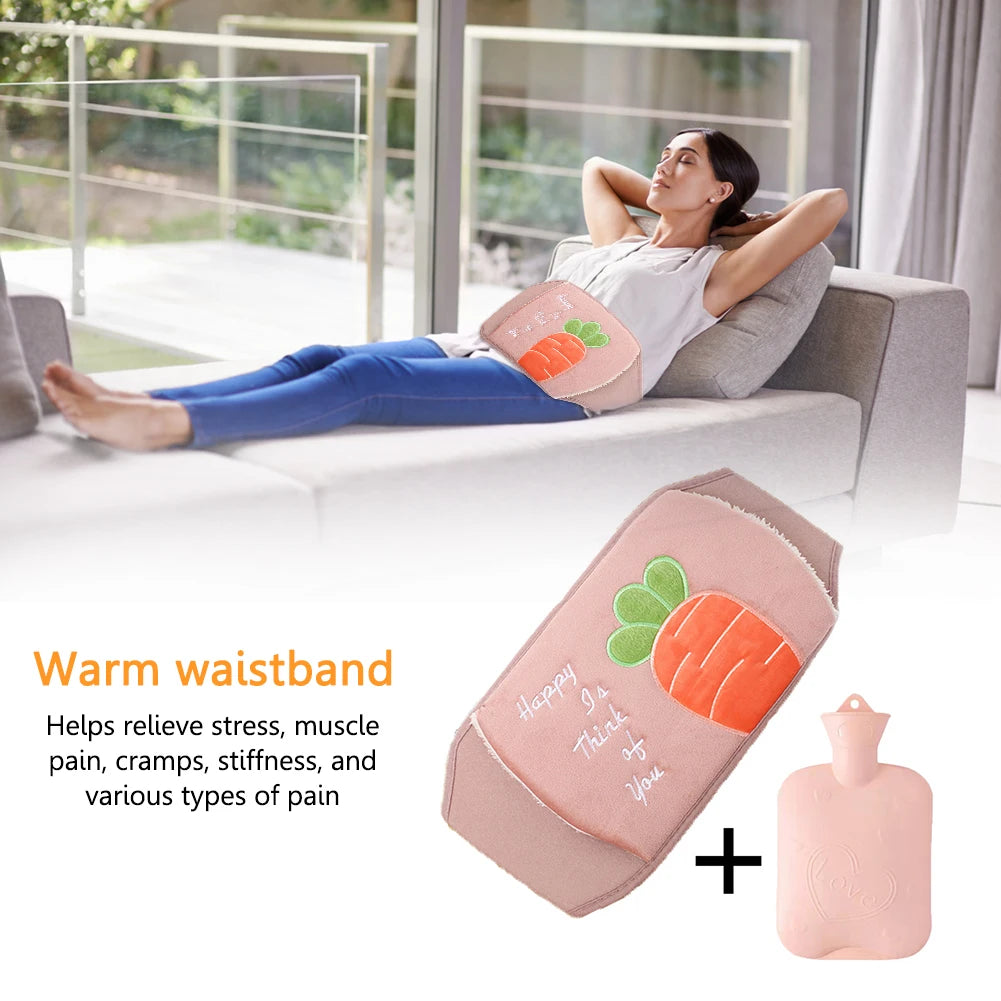 Bolsa para agua caliente para la menstruación, bolsa térmica, funda de felpa para calentar en el microondas, cinturón abdominal, funda térmica para la cintura, bolsa para botella de agua caliente