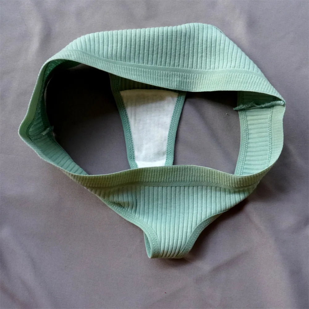 Pack de 3 Tangas de Algodón Acanalado | Ropa Interior Sin Costuras Deportiva
