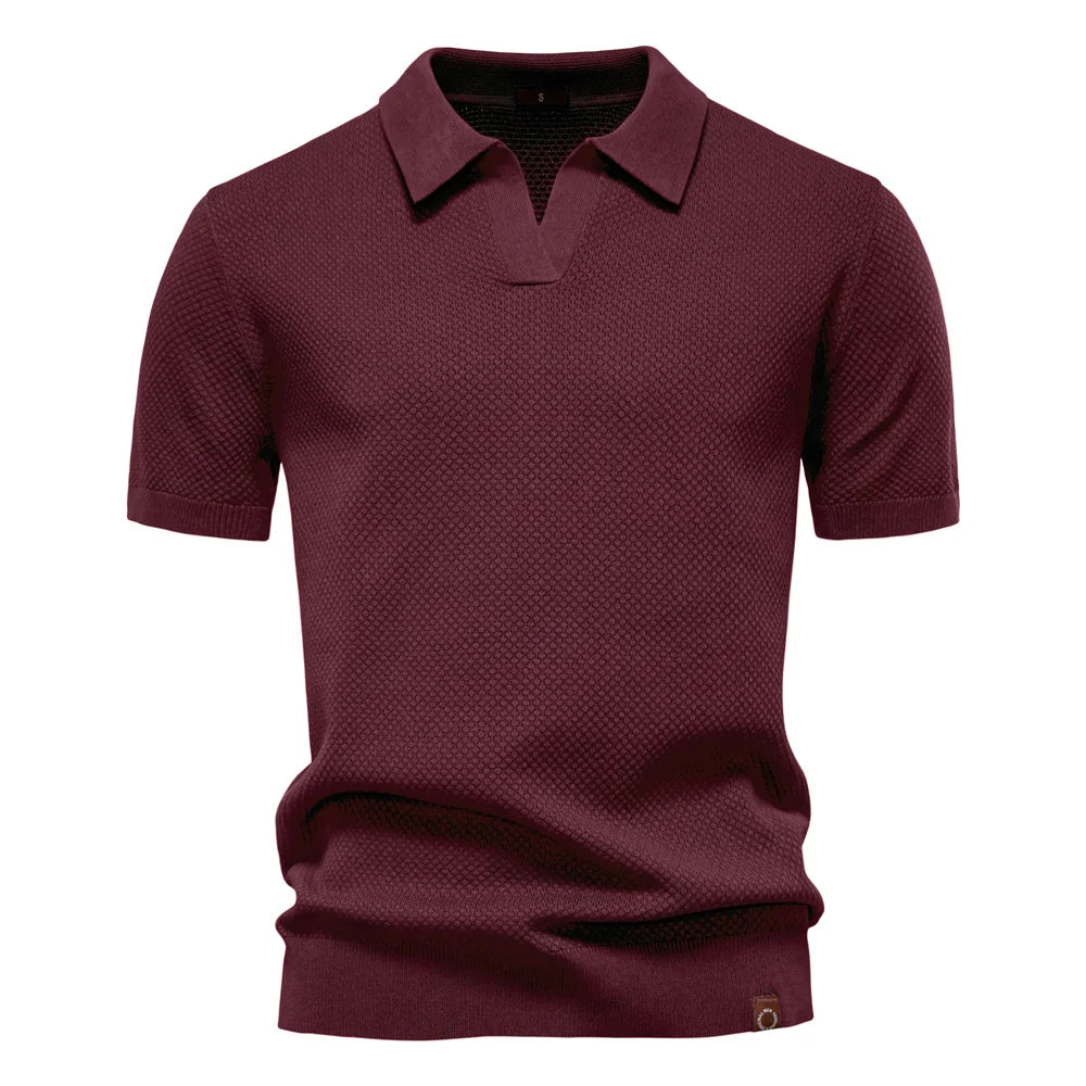 Polo de Punto Texturizado Monaco – Cuello Abierto en V