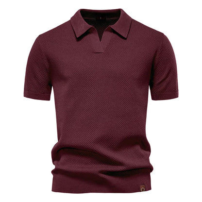 Polo de Punto Texturizado Monaco – Cuello Abierto en V