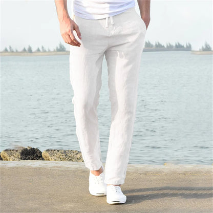 Pantalón de Lino "Oasis" – Cintura Elástica con Cordón Ajustable