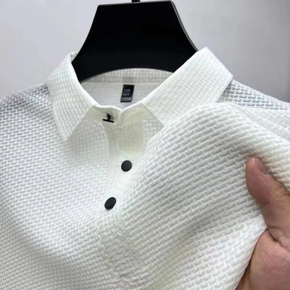 Polo Elegante Texturizado de Manga Corta – Colección Premium