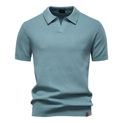 Polo de Punto Texturizado Monaco – Cuello Abierto en V