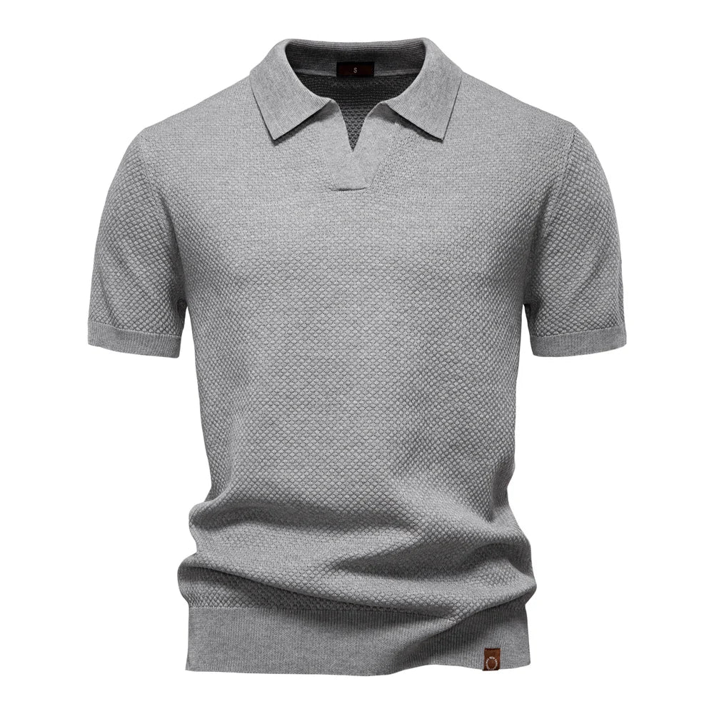 Polo de Punto Texturizado Monaco – Cuello Abierto en V