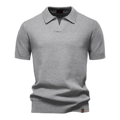 Polo de Punto Texturizado Monaco – Cuello Abierto en V