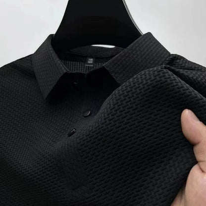 Polo Elegante Texturizado de Manga Corta – Colección Premium