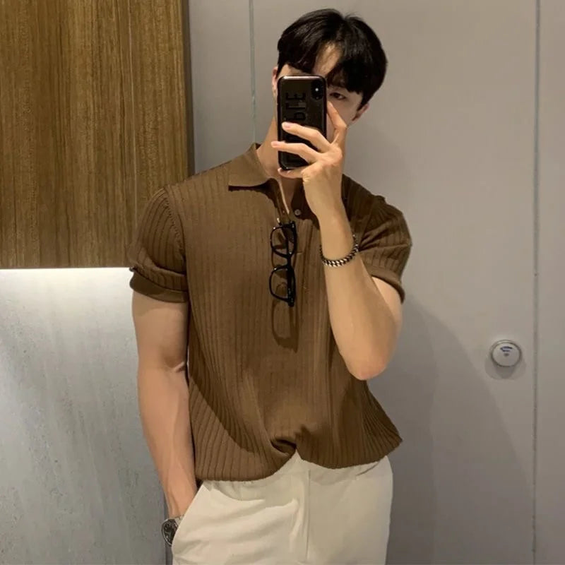 Polo Elegante de Punto Fino Sin Botones – Estilo Lujo Silencioso