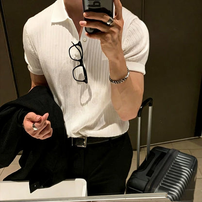 Polo Elegante de Punto Fino Sin Botones – Estilo Lujo Silencioso