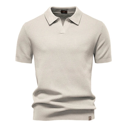 Polo de Punto Texturizado Monaco – Cuello Abierto en V