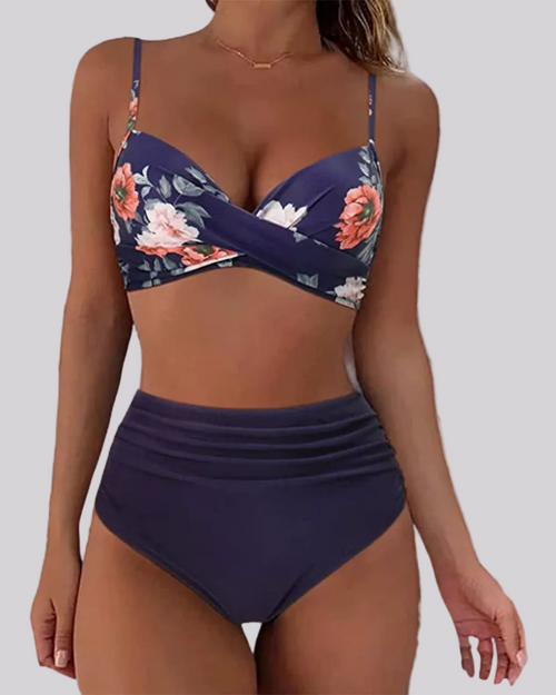 Elegante bikini de talle alto
