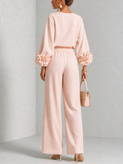 Rosa | Conjunto de dos piezas con puños florales