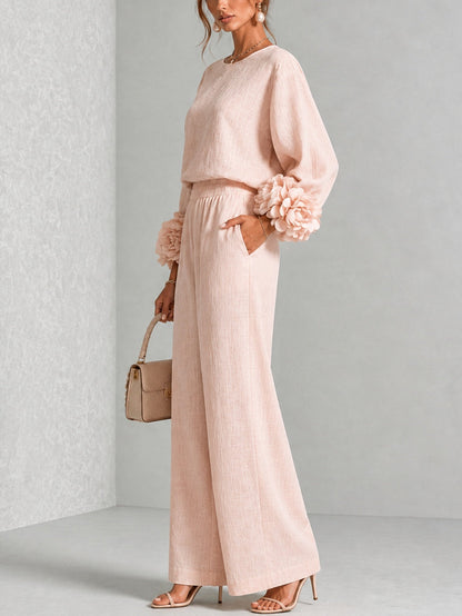 Rosa | Conjunto de dos piezas con puños florales