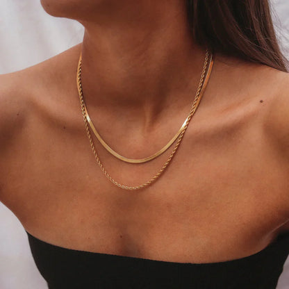Malena | Dúo de collares bañados en oro de 18 quilates