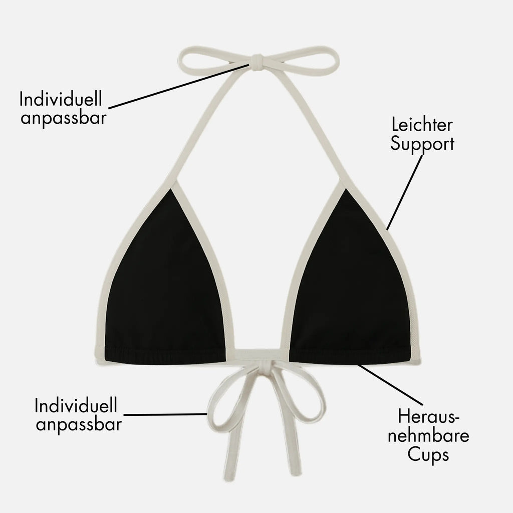 Top de bikini de dos piezas negro